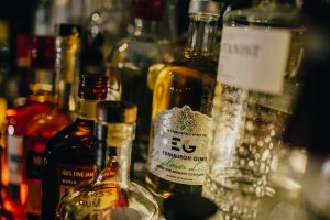 Assortment of Gins close up
