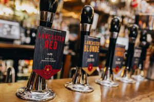 Range of lancaster craft beer at bar