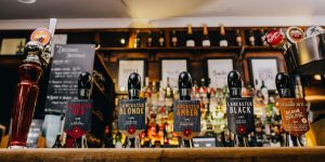 Range of lancaster craft beer at bar